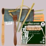 1 Bamboo Cotton Ear Buds 80 Wood Stems/160 Swabs|1 Adult bamboo toothbrush |1 Neem Tongue Scraper for Adults & Kids|6 Bamboo Straw(8 inch)