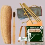 1 Bamboo Cotton Ear Buds 80 Stems/160 Swabs|1 Adult bamboo toothbrush|1 bamboo tongue cleaner|2 LoufahSponge Body scrubber|4 Bamboo Straw8″)