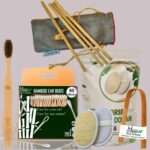 1 Bamboo Cotton Ear Buds 80 Stems/160 Swabs|1 Adult bamboo toothbrush|1 bamboo tongue cleaner|2 Oval LoofahBody scrubber|4 Bamboo Straw8″)