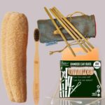 1 Bamboo Cotton ear buds/swabs |80 Stems |1 Adult bamboo tooth brush|2 Loufah/loofah Pads4 Bamboo Straw (8 inch) (PACK OF 8)