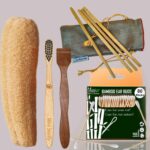 1 Bamboo Cotton Ear Buds 80 Stems/160 Swabs|1 Kids bamboo toothbrush|1 Pure Neem Tongue Cleaner|2 Loufah/loofah Pad|4 Bamboo Straw8″)