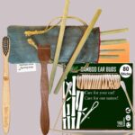 1 Bamboo Cotton Ear Buds 80 Wood Stems/160 Swabs|1 Kids bamboo toothbrush |1 Neem Tongue Scraper for Adults & Kids|6 Bamboo Straw(8 inch)