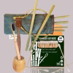 1 Bamboo Cotton Ear Buds 80 Stems/160 Swabs|1 Kids bamboo toothbrush|1 Bamboo toothbrush stand|1 Pure Neem Tongue Cleaner|6 Bamboo Straw8″)