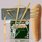 1 Bamboo Cotton ear buds/swabs |80 Stems |1 Kids bamboo tooth brush|2 Loufah/loofah Pads6 Bamboo Straw (8 inch) (PACK OF 10)