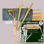1 Bamboo Cotton ear bud/swab|80 wood stem/160 Swab|1 Kids bamboo toothbrush|6 Bamboo Straw (8″) (PACK OF 8)