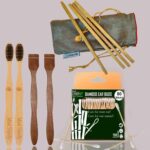 1 Bamboo Cotton Ear Buds 80 Wood Stems/160 Swabs|2 Adult bamboo toothbrush |2 Neem Tongue Scraper for Adults & Kids|4 Bamboo Straw(8 inch)