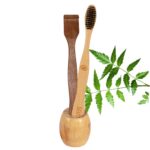 1 Bamboo toothbrush stand |1 Adult bamboo toothbrush|1 Pure Neem Tongue Cleaner/Tongue Scraper For Adult & Kid (PACK3)