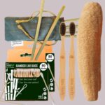2 Bamboo Cotton Ear Buds/swabs|80 Stems|1 Adult Bamboo Tooth Brush|2 Loufah/loofah Pads, Sponge Body Scrubber|6 Bamboo Straw8″)