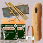 2 Bamboo Cotton ear buds/swabs|80 Stems|1 Adult bamboo tooth brush|1 bamboo tongue cleaner|2 Loufah/loofah PadsBody scrubber|4 Straw8 inch)