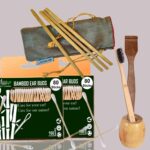 2 Bamboo Cotton Ear Buds 80 Stems|1 Kids Bamboo Tooth Brush|1 Bamboo brush Stand|1 Pure Neem Tongue Cleaner|4 Straw8″)