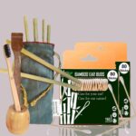 2 Bamboo Cotton Ear Buds 80 Stems|1 Kids Bamboo Tooth Brush|1 Bamboo Toothbrush Stand|1 Neem Tongue Cleaner Adult & Kid|6 Straw8″)