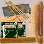 2 Bamboo Cotton ear buds/swabs |80 Stems |1 Kids bamboo tooth brush|1 bamboo travel case |2 Loufah/loofah Pads4 Bamboo Straw(8 inch)