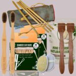 2 Bamboo Cotton ear buds/swabs|80 Stems|2 Adult bamboo tooth brush|2 Pure Neem Tongue Cleaner|2 Oval Loofahs|4 Bamboo Straw8 inch)
