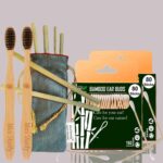 2 Bamboo Cotton ear buds/swabs|80 Stems / 160 Swabs|2 Adult bamboo tooth brush|6 Bamboo Straw (8″)(PACK OF 10)