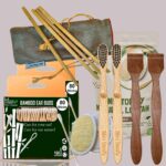 2 Bamboo Cotton ear buds/swabs|80 Stems|2 Kids bamboo tooth brush|2 Pure Neem Tongue Cleaner|2 Loufah/loofah Pads|4 Bamboo Straw8 inch)