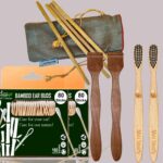 2 Bamboo Cotton Ear Buds/swabs|80 Stems|2 Kids Bamboo Tooth BrushOral Cleaning|2 Neem Tongue Scraper for Adults & Kids|4 Bamboo Straw8″)