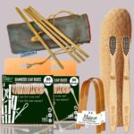2 Bamboo Cotton ear buds/swabs|80 Stems|2 Kids bamboo tooth brush|2 bamboo tongue cleaner|2 Loufah/loofah PadsBody scrubber|4 Straw8 inch)