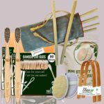 2 Bamboo Cotton Ear Buds 80 Stems/160 Swabs|2 Kids Bamboo toothbrush|2 Bamboo Tongue Cleaner|2 Oval LoofahBody Scrubber|6 Bamboo Straw8″)