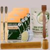 4 Bamboo Cotton Ear Buds 80 Wood Stems/160 Swabs|2 Kids bamboo toothbrush |1 bamboo travel case|1 Pure Neem Tongue Cleaner|2 Oval Loofah