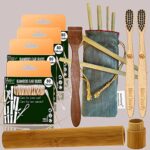 4 Bamboo Cotton Ear Buds 80 Stems/160 Swabs|2 Kids Bamboo toothbrush|1 Bamboo Travel case|1 Pure Neem Tongue Cleaner|6 Bamboo Straw8″)