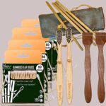 4 Bamboo Cotton Ear Buds/swabs|80 Stems|2 Kids Bamboo Tooth BrushOral Cleaning|2 Neem Tongue Scraper for Adults & Kids|4 Bamboo Straw8″)