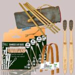 4 Bamboo Cotton Ear Buds/swabs|80 Stems|2 Kids Bamboo Tooth BrushCharcoal Soft Bristles,Oral Cleaning|2 Bamboo Tongue Cleaner|4 Straw8″)