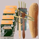 4 Bamboo Cotton ear buds/swabs|80 Stems|1 Kids bamboo tooth brushOral cleaning|1 Neem Tongue Scraper|2 Loofah pad|6 Bamboo Straw8″)