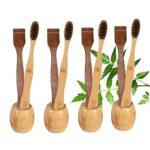 4 Bamboo toothbrush stand|4 Adult bamboo toothbrush|4 Pure Neem Tongue Cleaner/Tongue Scraper For Adult & Kids(PACK12)