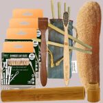 4 Bamboo Cotton Ear Buds 80 Stems|1 Kids bamboo tooth brush|1 bamboo travel case|1 Pure Neem Tongue Cleaner|2 Looah Pad|6 Straw8″)