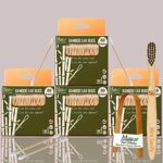 4 Bamboo Cotton ear buds/swabs|80 wood Stems/160 Swabs|1 Kids bamboo tooth brushCharcoal Soft Bristles,Natural,|1 bamboo tongue cleaner