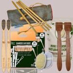 2 Bamboo Cotton Ear Buds 80 Stems/160 Swabs|2 Kids bamboo toothbrush|2 Pure Neem Tongue Cleaner|2 Oval Loofah|4 Bamboo Straw8″)