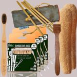 4 Bamboo Cotton Ear Buds 80 Stems/160 Swabs|1 Adult bamboo toothbrush|1 Pure Neem Tongue Cleaner|2 Loufah/loofah Pad|4 Bamboo Straw8″)
