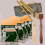 4 Bamboo Cotton Ear Buds/swabs|80 Stems|1 Kids Bamboo Tooth BrushOral Cleaning|1 Neem Tongue Scraper for Adults & Kids|4 Bamboo Straw8″)