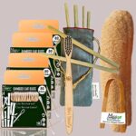 4 Bamboo Cotton ear buds/swabs|80 Stems|1 Kids bamboo tooth brushSoft Bristles,|1 bamboo tongue cleaner|2 Loofah Pad|6 Straw8″)