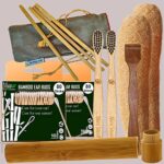 2 Bamboo Cotton ear buds/swabs|80 Stems|2 Kids bamboo tooth brush|1 bamboo travel case|1 Pure Neem Tongue Cleaner|2 Loufah/loofah Pads