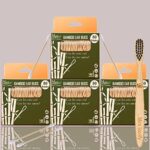 4 Bamboo Cotton Ear Buds 80 Wood Stems/160 Swabs |1 Kids bamboo tooth brush (PACK OF 5)