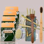 4 Bamboo Cotton ear buds/swabs|80 Stems|1 Adult bamboo tooth brushOral cleaning|1 Neem Tongue Scraper|2 Oval Pad|6 Bamboo Straw8″)