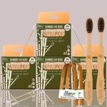 4 Bamboo Cotton ear buds/swabs|80 wood Stems/160 Swabs|2 Adult bamboo tooth brushCharcoal Soft Bristles,Natural,|2 bamboo tongue cleaner