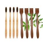 4 Adult bamboo tooth brush |4 Neem Tongue Scraper (PACK OF 8)