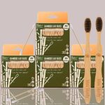 4 Bamboo Cotton Ear Buds 80 Wood Stems/160 Swabs |2 Adult bamboo tooth brush (PACK OF 6)