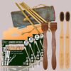 4 Bamboo Cotton Ear Buds/swabs|80 Stems|2 Adult Bamboo Tooth BrushOral Cleaning|2 Neem Tongue Scraper for Adults & Kids|4 Bamboo Straw(8")