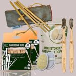 2 Bamboo Cotton ear buds/swabs|80 Stems|2 Kids bamboo tooth brush |2 Oval Loofah Sponge Body scrubber|4 Bamboo Straw (8 inch) (PACK10)