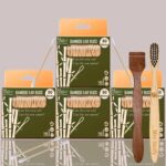 4 Bamboo Cotton ear buds/swabs|80 wood Stems/160 Swabs|1 Kids bamboo tooth brush|1 Neem Tongue Scraper (PACK6)