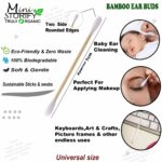 1 Bamboo Cotton Ear Buds 80 Wood Stems/160 Swabs|1 Kids bamboo toothbrush |1 Neem Tongue Scraper for Adults & Kids|4 Bamboo Straw(8 inch)