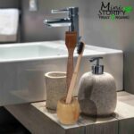 Bamboo Stand |Toothbrush Holder, Natural Bamboo Holds Toothbrush for Kids & Adults(Pack of 1 )