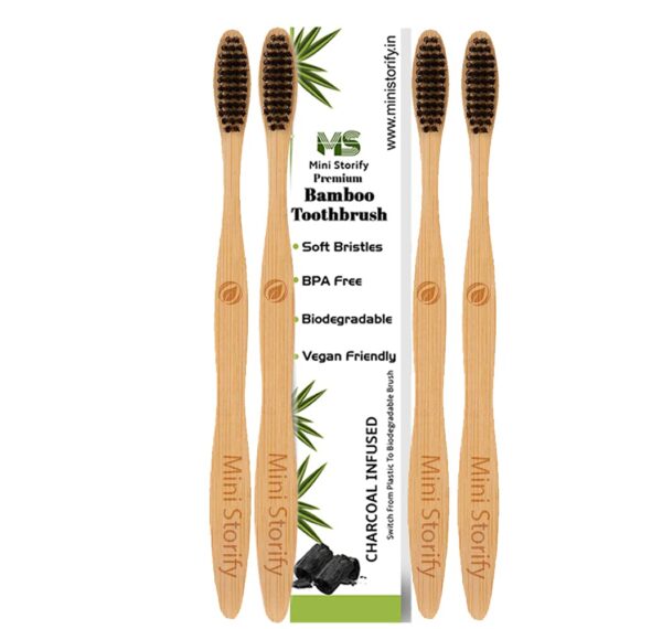 4 Adults Bamboo Toothbrush