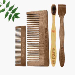 1 Neem Pocket & 1 Shampu Comb 1 Adult bamboo toothbrush1 Neem tongue Cleaner