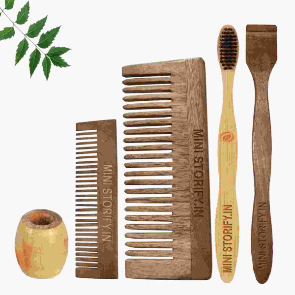 1.Neem.Pocket.&.1.Shampu.Comb.1.Adult bamboo.toothbrush1.Neem.tongue.Cleaner1.Bamboo.brush.stand