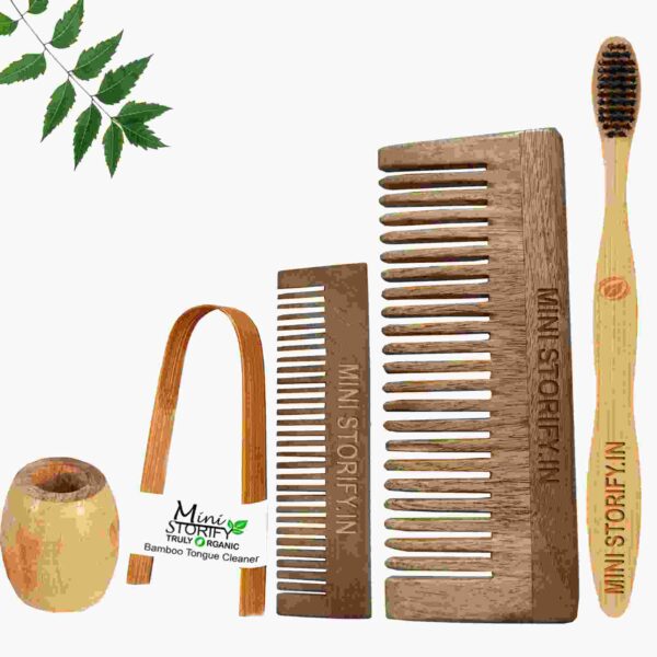 1.Neem.Pocket.&.1.Shampu.Comb.1.Adult.bamboo toothbrush1.Bamboo.tongue.cleaner1.Bamboo.brush.stand