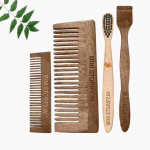 1 Neem Pocket & 1 Shampu Comb 1 Kids bamboo toothbrush1 Neem tongue Cleaner